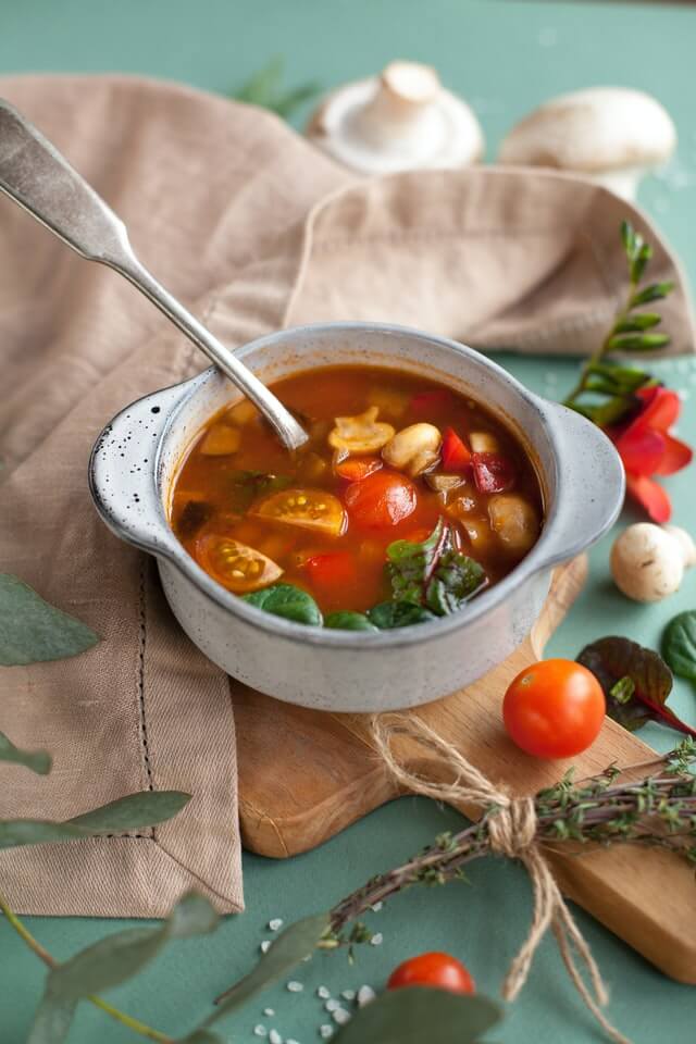 Tomato Bisque With Fried Cheese